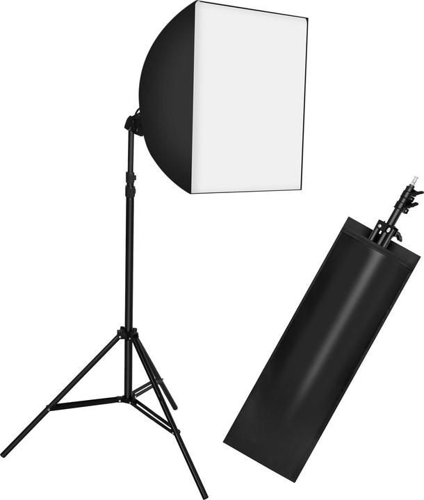 tectake Studioleuchte mit Softbox und Stativ (Studioleuchte)