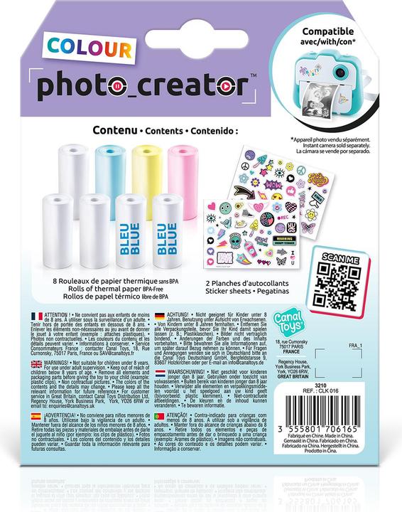 Actual product image Canal Toys Instant Camera Refill Kit 8x Foto-Papier + Sticker (10 pcs.)