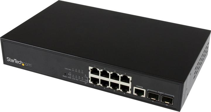 Image du produit StarTech 10 Port L2 Managed Gigabit Ethernet Switch with 2 open SFP slots - Switch réseau montable en ra... (8 ports)
