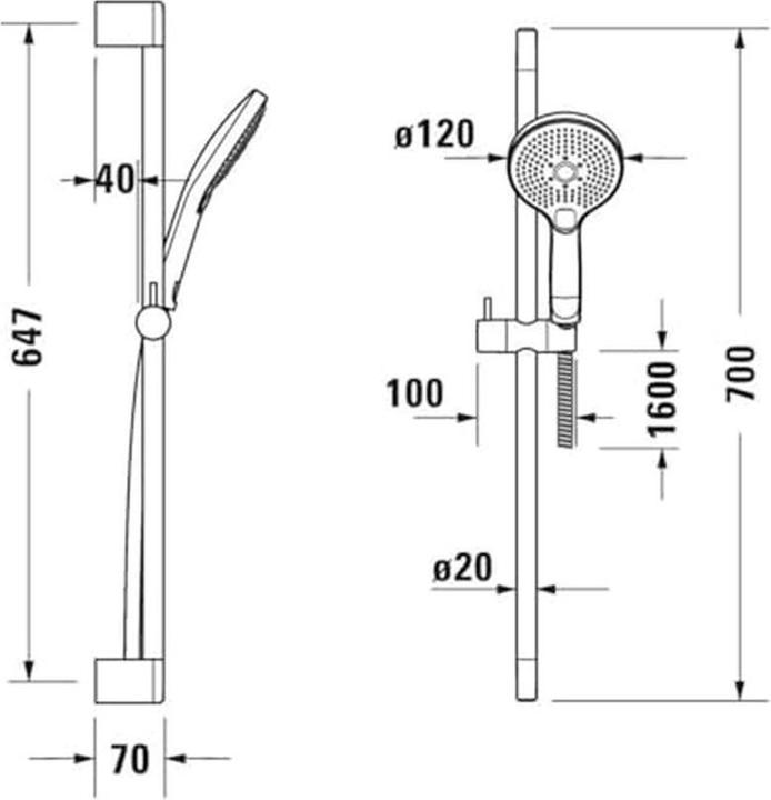 Actual product image Duravit Shower set chrome (3 Beam types, 14 l/min)