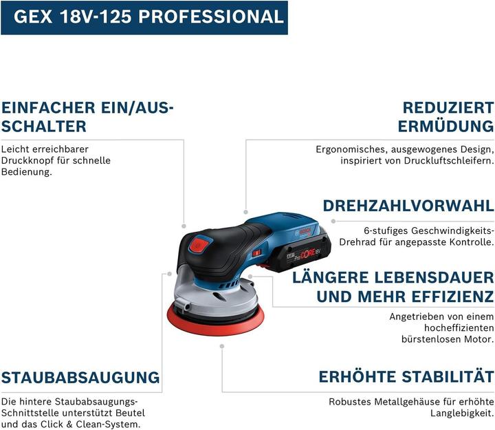 Immagine prodotto Bosch GEX 18V-125 (Levigatrici rotorbitali)