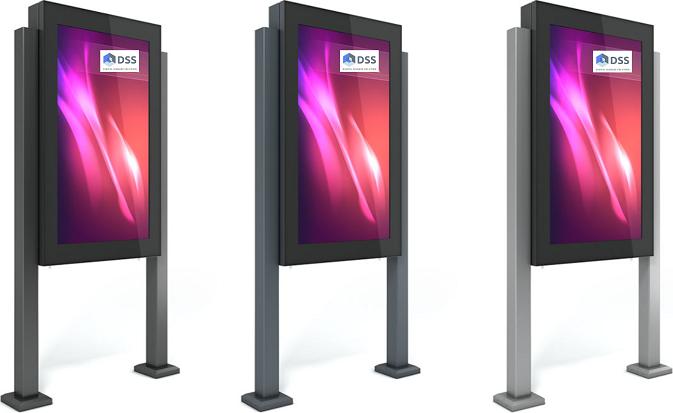 Image du produit DSS Stèle d'extérieur Portrait, écran 65", noir