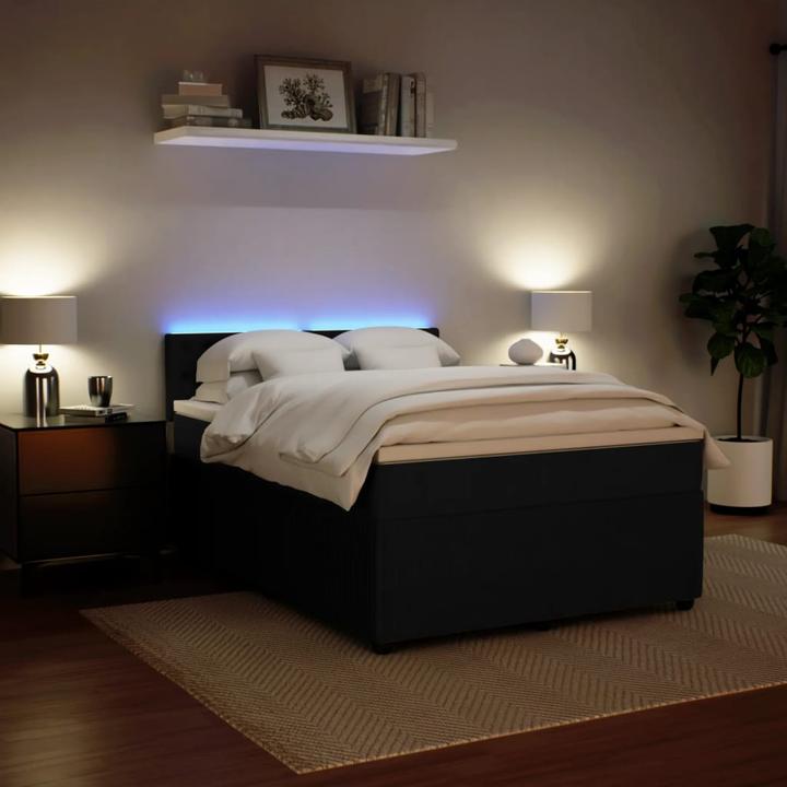 Produktbild vidaXL Bo x springbett mit Matratze 140 x 200 cm Samt (140 x 200 cm)