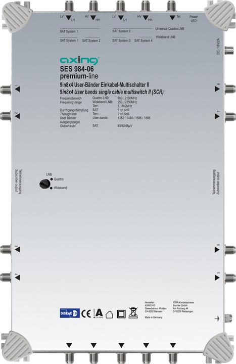 Immagine prodotto Axing Multiswitch Unicable (Multiinterruttori)