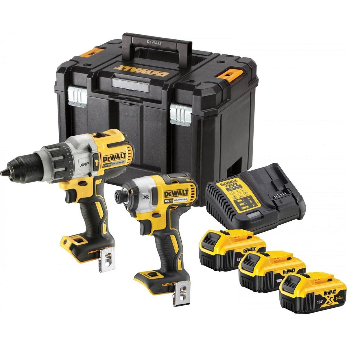 DeWalt, Trapano + Avvitatore a batteria, DCK276P3T Combiset Accu Klop-/Schroefboormachine DCD996 + Slagschroevendraaier DCF887 18V 5,0Ah XR L