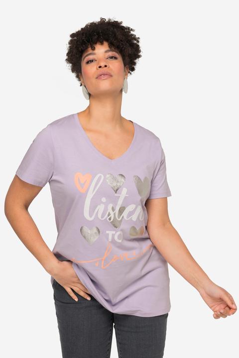 Produktbild Miamoda T-Shirt, Straight Fit, Herz-Druck, Halbarm (44)
