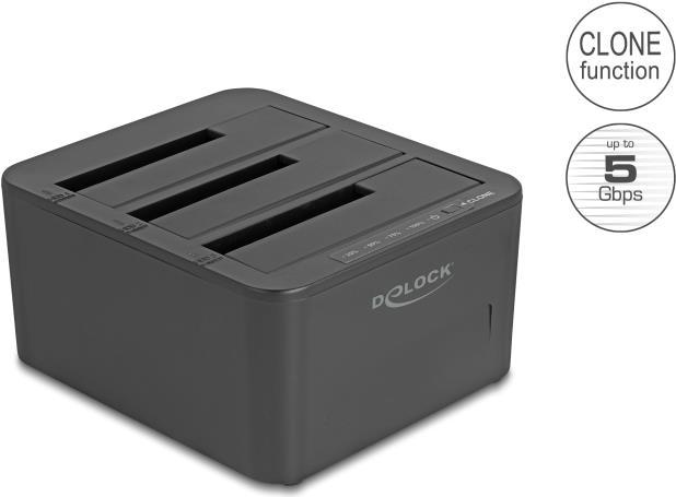 Image du produit Delock USB Dockingstation für 3 x SATA HDD / SSD mit 1:2 Klo