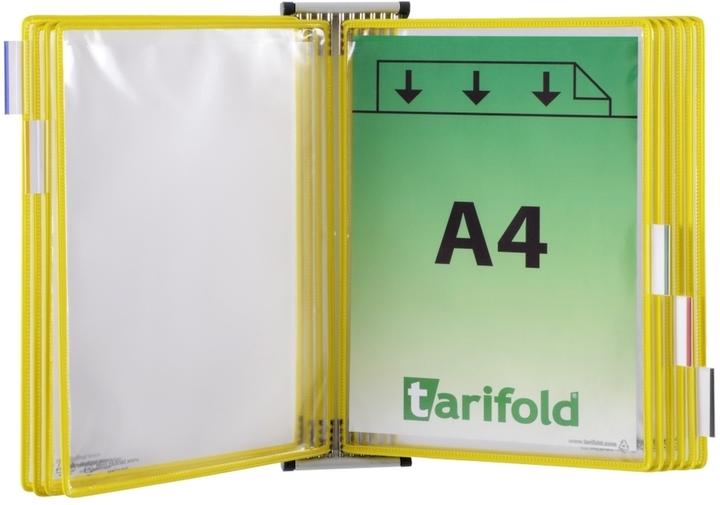 Image du produit Tarifold Système de plaques pochettes murales 414104 DIN A4 jaune avec 10 plaques pochettes