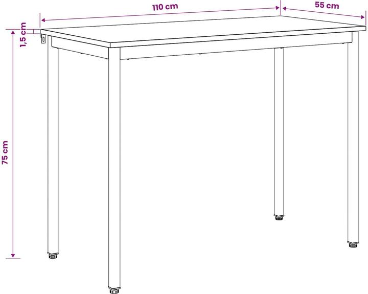 Produktbild vidaXL Esstisch (110 x 100 x 75 cm)