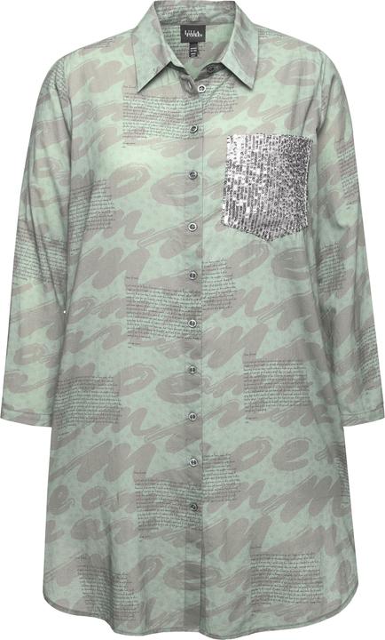 Produktbild Ulla Popken Longbluse, Scribble-Muster, Hemdkragen, Langarm (50, 52)