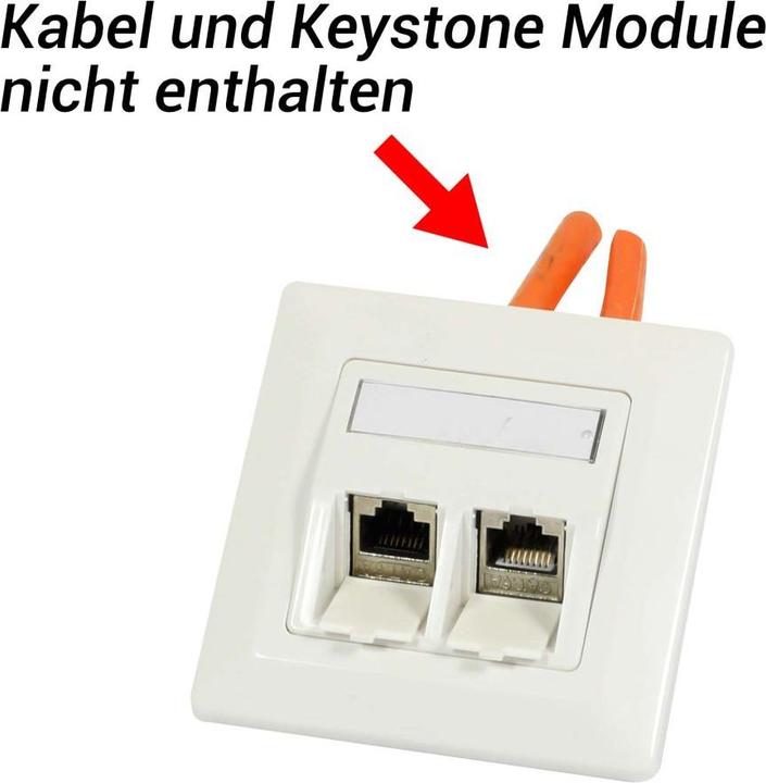 Produktbild Synergy 21 Keystone, Modulträger, UP Dosen für 2xTP-Modul, Reinweiss, Eckiger Aussenrahmen