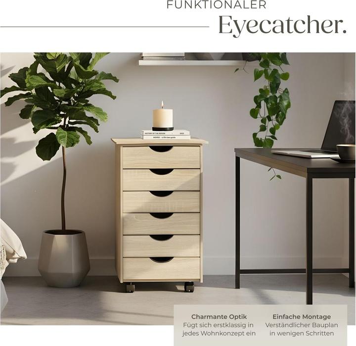 Produktbild tectake Rollcontainer (36 x 40 x 65 cm)