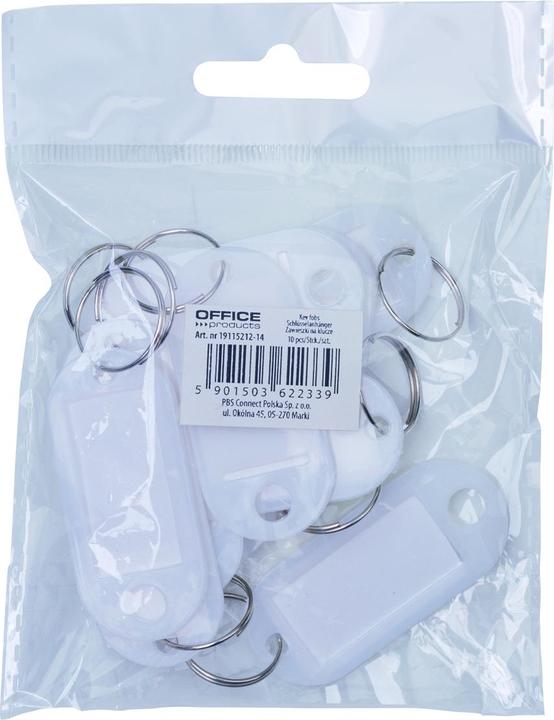 Actual product image Office Products Key fob, 50x20mm, 10pcs, white