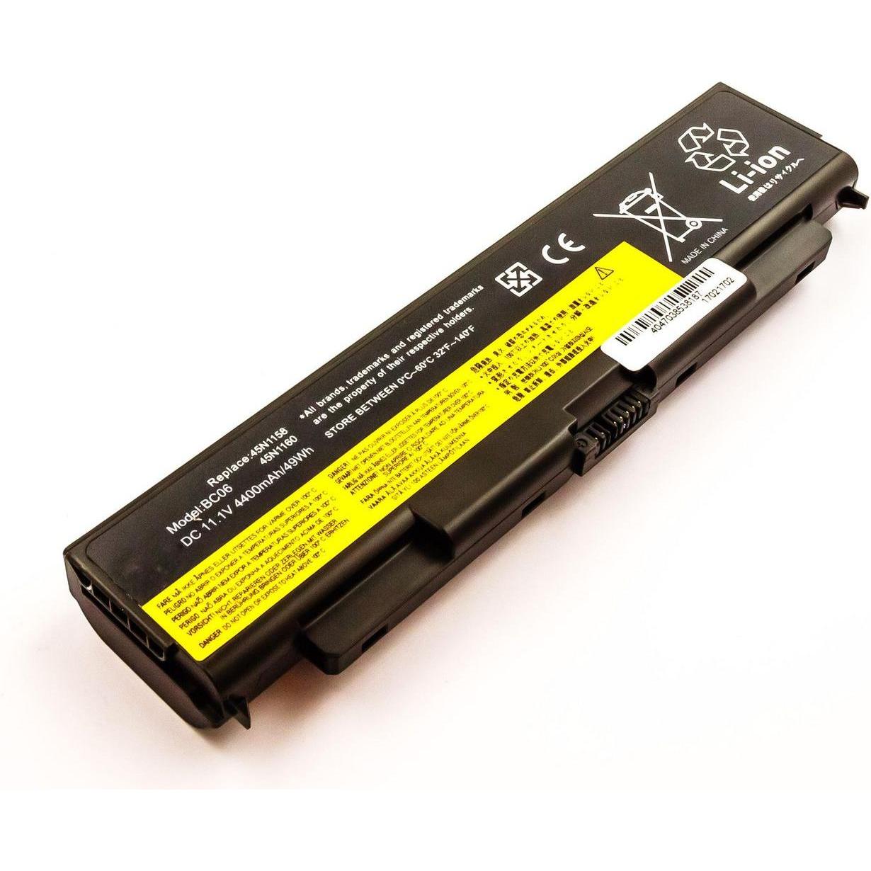CoreParts MicroBattery (6 Zellen, 4400 mAh), Notebook Akku, Schwarz