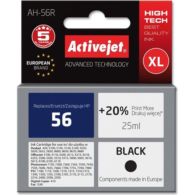Activejet, Druckerpatrone, AH-656 - 25 ml - mit hoher Kapazität (BK)