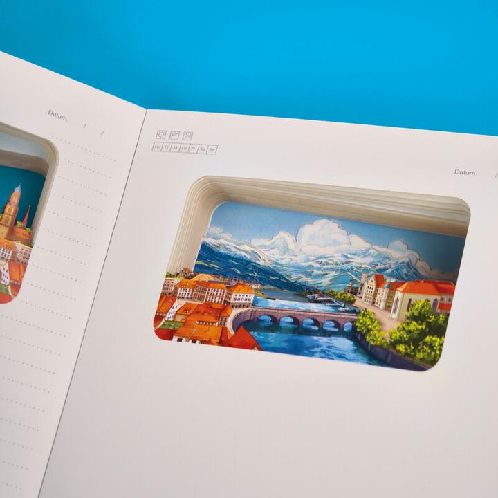 Actual product image Notizbuch 3D (110 x 180 mm, Lined, Plain, Hardcover)