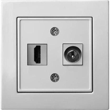Thumbnail - Liregus SOCKET HDMI+TV-002-01 WHITE (0.07 m, HDMI), Video Kabel