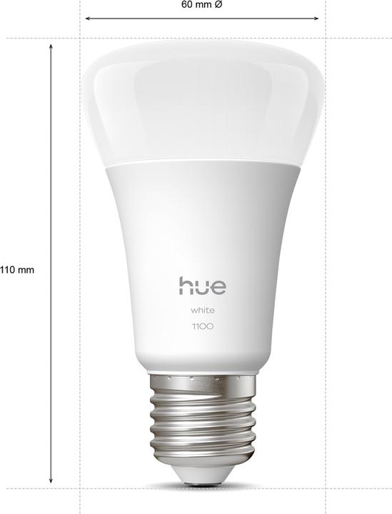 Philips Hue White (E27, 9.50 W, 1050 lm, 2 x, F)