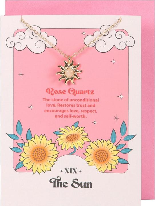Immagine prodotto Something Different Celestial Quarzo Rosa Il Sole Collana e Carta (100% materiale sintetico)