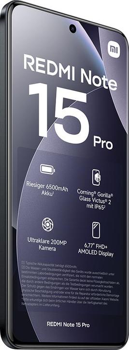 Immagine prodotto Xiaomi REDMI Note 15 Pro (512 GB, Nero, 6.77", Doppia SIM, 4G)
