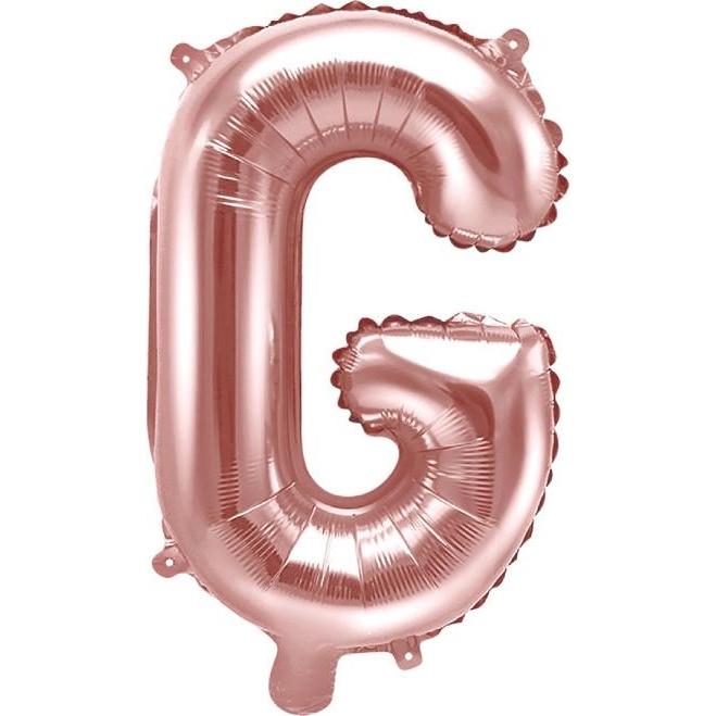 Partydeco Ballon Brief "G" in Roségold