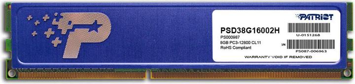 Image du produit Patriot Ligne Signature, DDR3, 8GB, 1600MHz (1 x 8GB, 1600 MHz, RAM DDR3, DIMM)