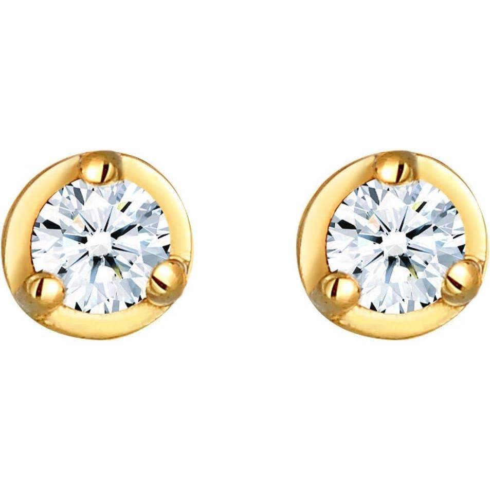 Elli, Orecchini, Orecchini Solitari Con Diamante, Design Elegante E Senza Tempo