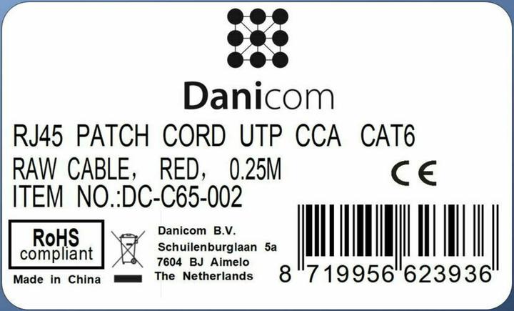 Produktbild Dsit CAT 6 Netzwerkkabel U/UTP (CAT6, 0.25 m)