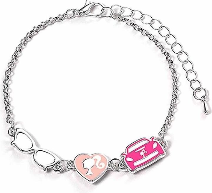 Carat BARBIE - Bracelet en Chaine - Silhouette, Lunettes et Corvette (17 cm)