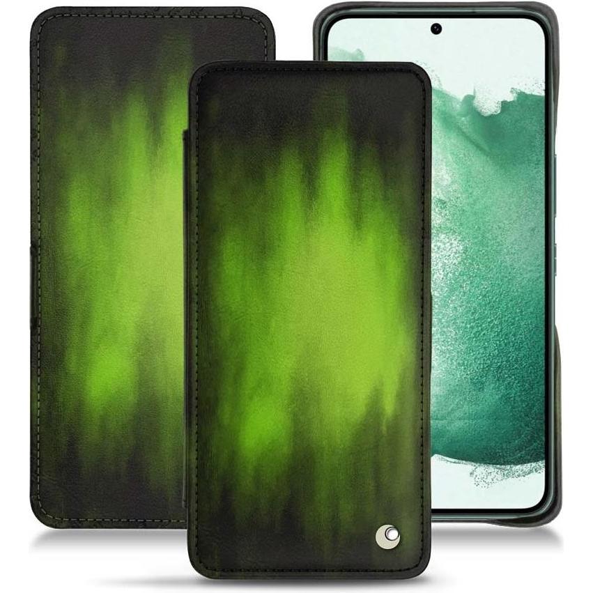 Noreve Lederschutzhülle horizontal (Samsung Galaxy S22+ 5G), Smartphone Hülle, Grün