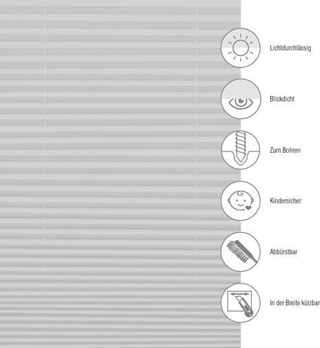 Image du produit Gardinia Plissé Concept 60 x 130 cm, Gris (60 x 130 cm)