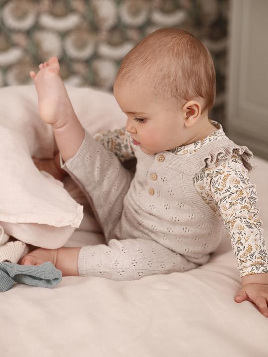 Actual product image Vertbaudet Baby knitted dungarees with flounce straps (74)