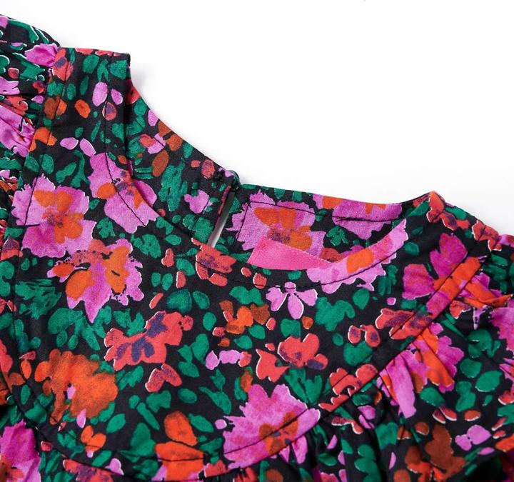 Produktbild VidaXL Kinderkleid mit Langen Ärmeln Knallrosa 116,Material: 95 (116)