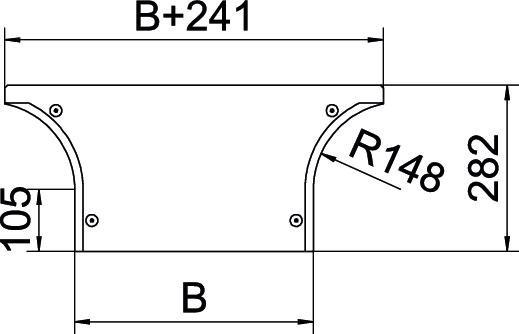 Actual product image OBO Bettermann OBO DFAA 500 A2 cover for add-on branch piece 500mm V2A