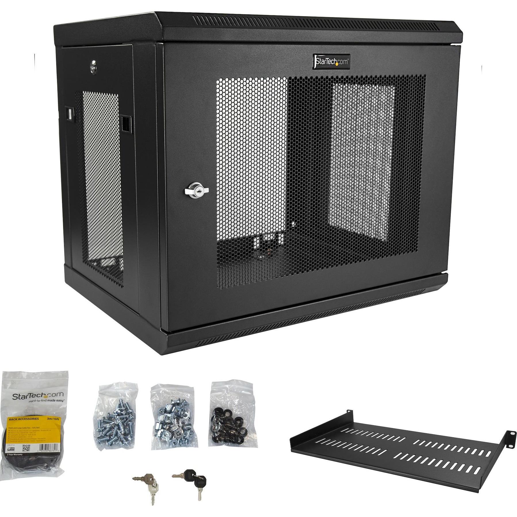 StarTech Server Rack 9u F. Wall (9 HE, Rack da 19 pollici), Armadio rack, Nero