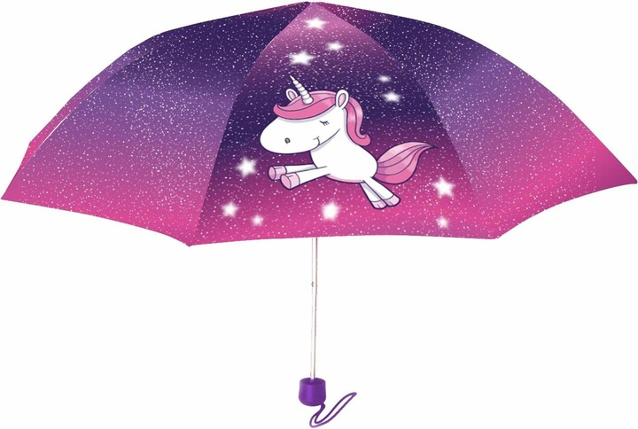 Magni Unicorn umbrella for children, windproof, pocket umbrella with manual opening and sturdy fibreglass