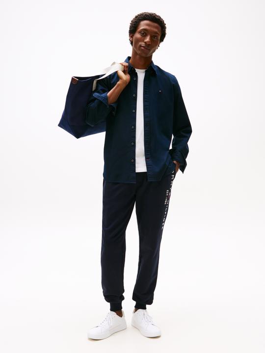 Productafbeelding Tommy Hilfiger Heren Tommy Logo Sweatpants Katoenen Sweatpants, Blauw (Desert Sky), M (M)
