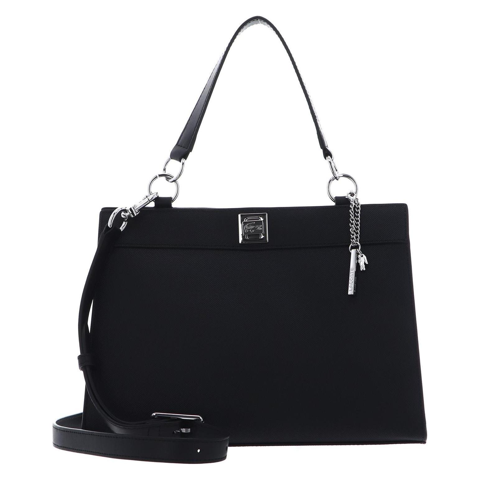 Lacoste, Damen, Handtasche, Daily Lifestyle Top Handle Bag, Schwarz
