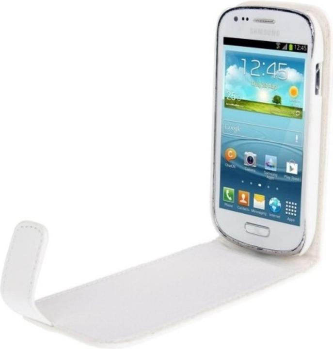 Produktbild König Design Schutzhülle Handy Tasche Flip für Samsung Galaxy S3 mini i8190 / i8195 / i8200 Weiss (Samsung Galaxy S3 Mini)