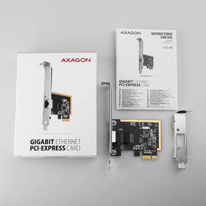 Actual product image Axagon PCEE-GRF PCI Express Gigabit Ethernet Realtek 8111F + LP (Mini PCI Express)
