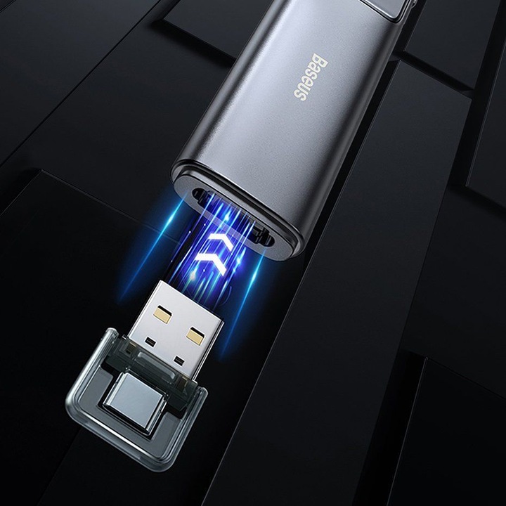 Actual product image Baseus Orange Dot Wireless Presenter (Red Laser)(Charging) Grey