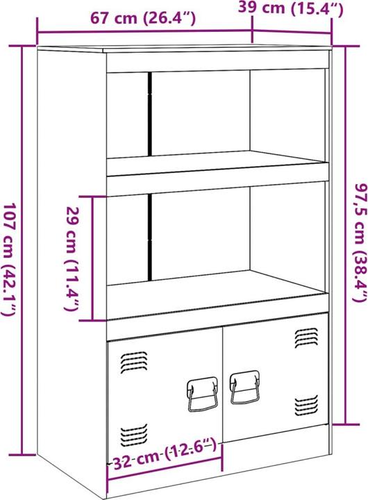 Image du produit vidaXL Sideboard (67 x 39 x 107 cm)