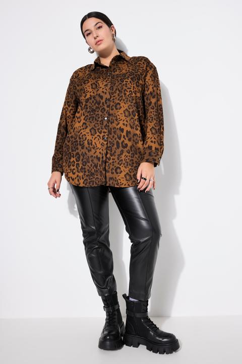 Immagine prodotto Studio Untold Camicia in velluto a coste dal taglio oversize con stampa leopardata (50, 52)