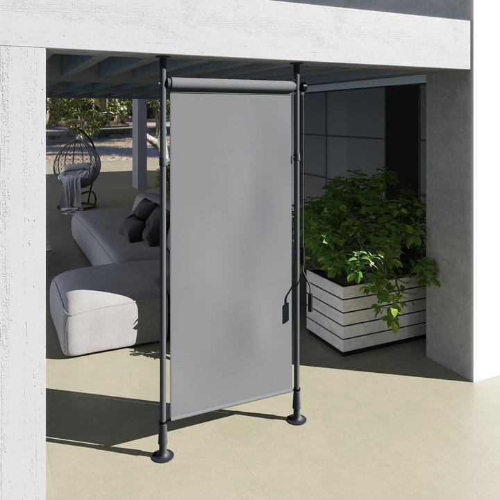 Produktbild Outsunny Senkrechtmarkise Aluminium, Polyester Dunkelgrau (1.20 m)