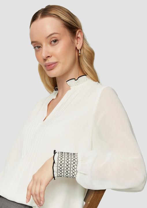 Produktbild S.Oliver Bluse Elegante Chiffonbluse mit Kontrast-Details (46)