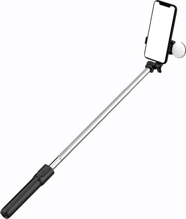 Produktbild Hurtel Selfie stick WR1YXS telescopic tripod 0.71m with round lamp - black
