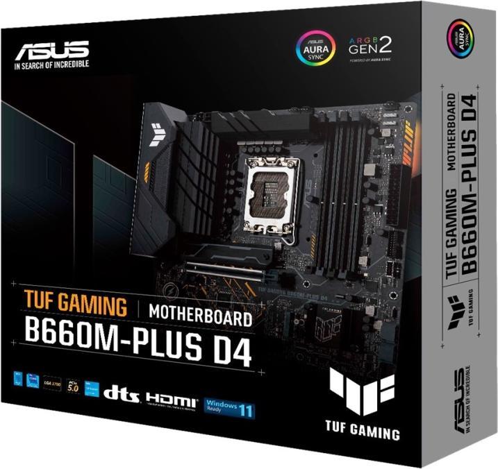 Produktbild ASUS TUF GAMING B660M-PLUS D4 (LGA 1700, Intel B660, mATX)