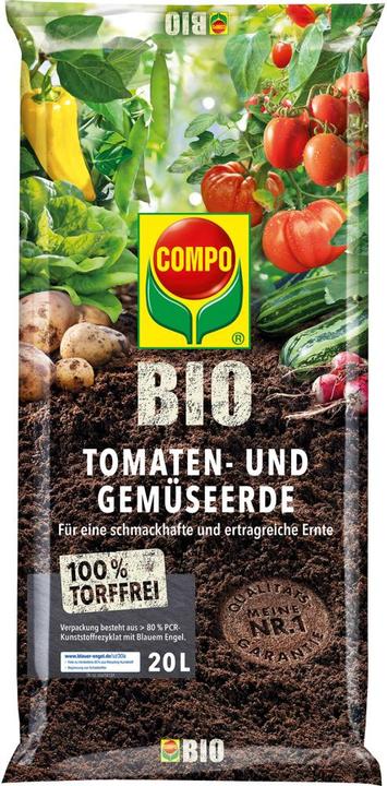 Produktbild Compo Tomaten-und Gemüseerde BIO torffrei 20 L (20 l, Erde ohne Torf)