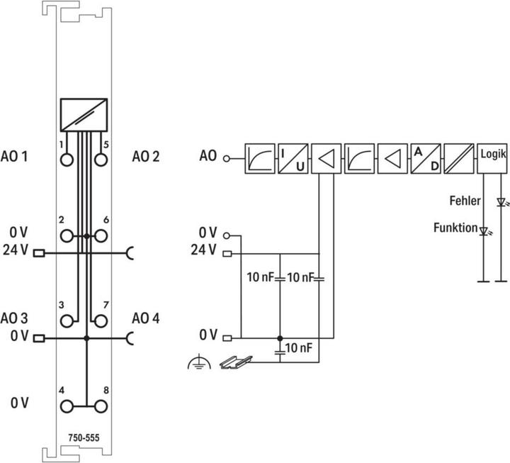 Produktbild Wago Analogausgang 4-Kanalmodul 4-20mA