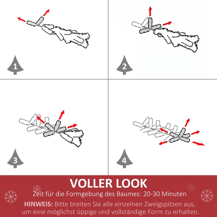Produktbild Homcom Weihnachtsbaum inklusive Metallständer (150 cm)